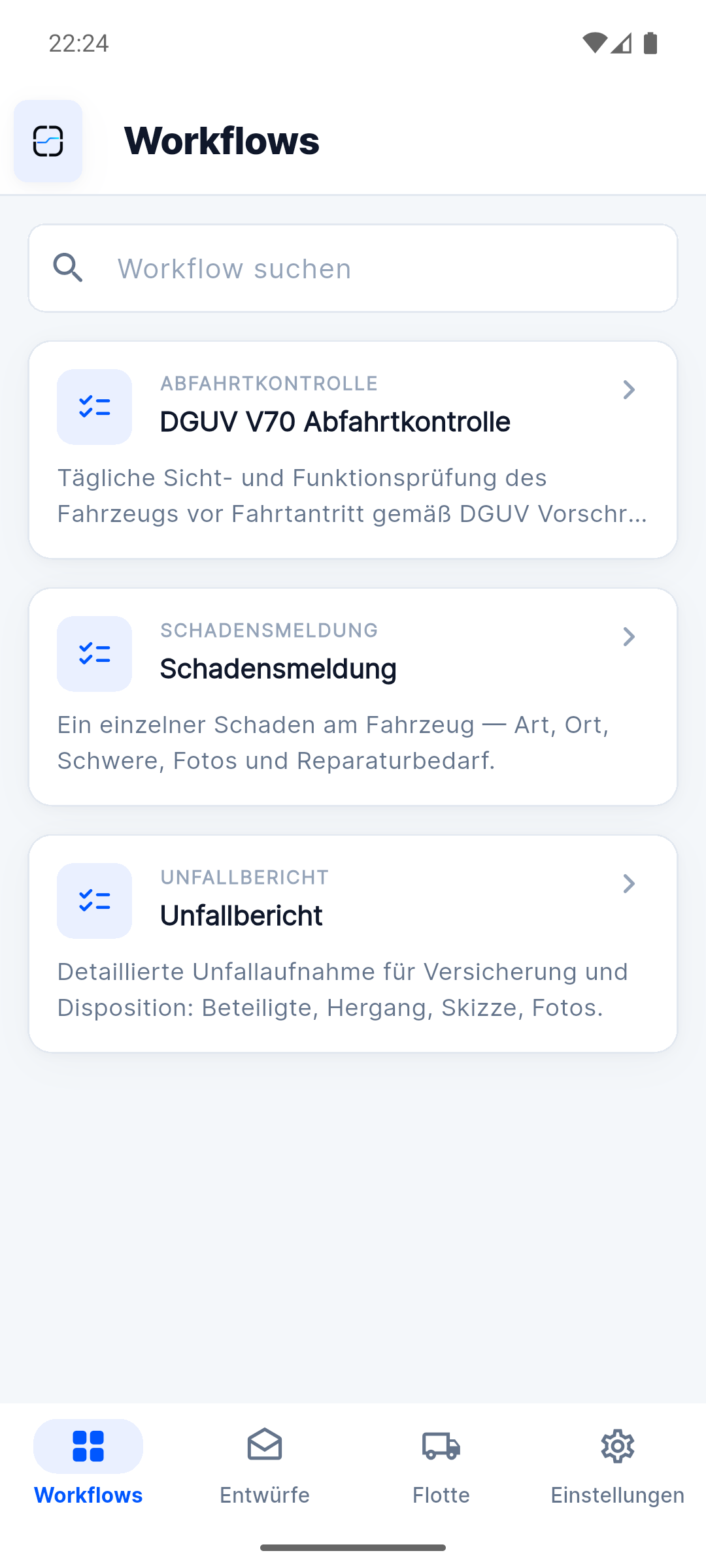 Ordo Fahrer-App mit Abfahrtskontrolle, Schadensmeldung und Unfallbericht
